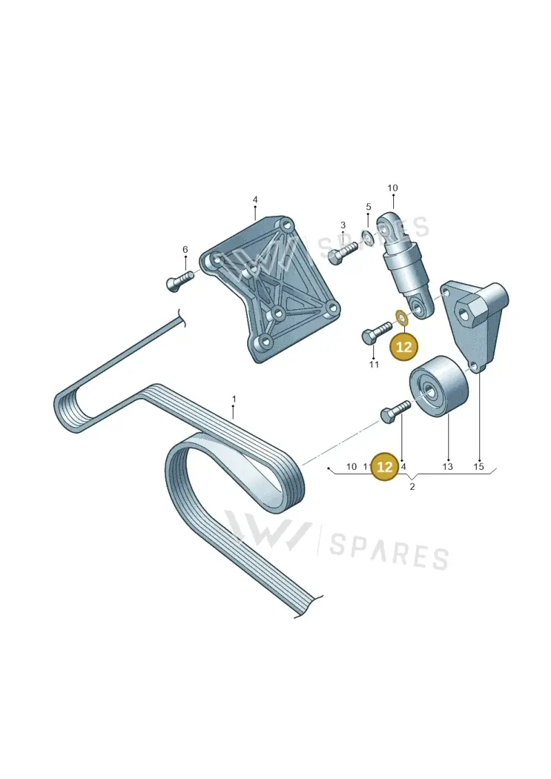 N90840802 — Volkswagen Phaeton 4motion (2010-2016) diagram 226903700, position 12