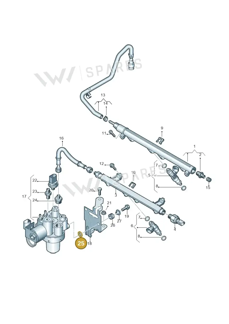 N90840802 — Volkswagen Caddy panel van (2008-2010) diagram 443133450, position 25
