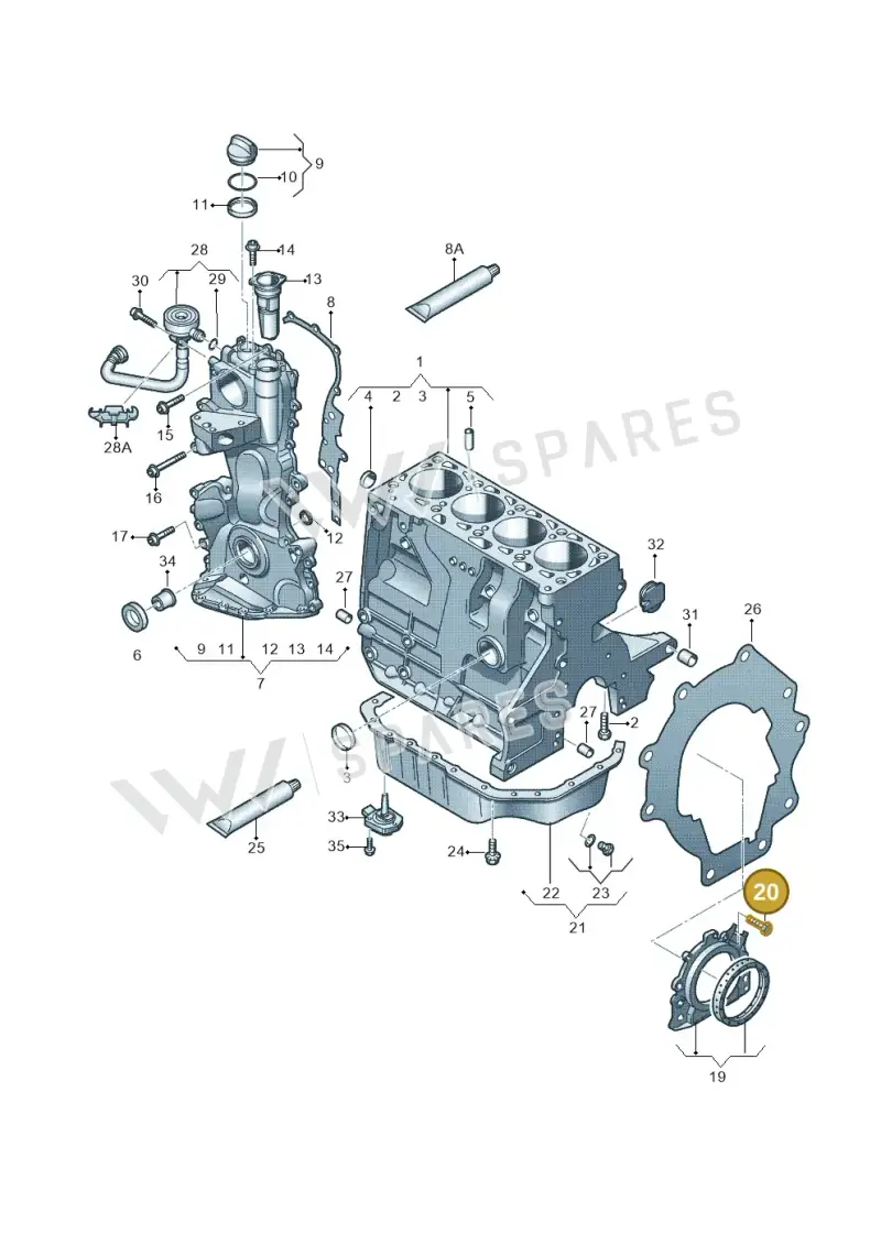 N90842402 — Volkswagen Jetta 1.6 (2014-2018) diagram 253103120, position 20