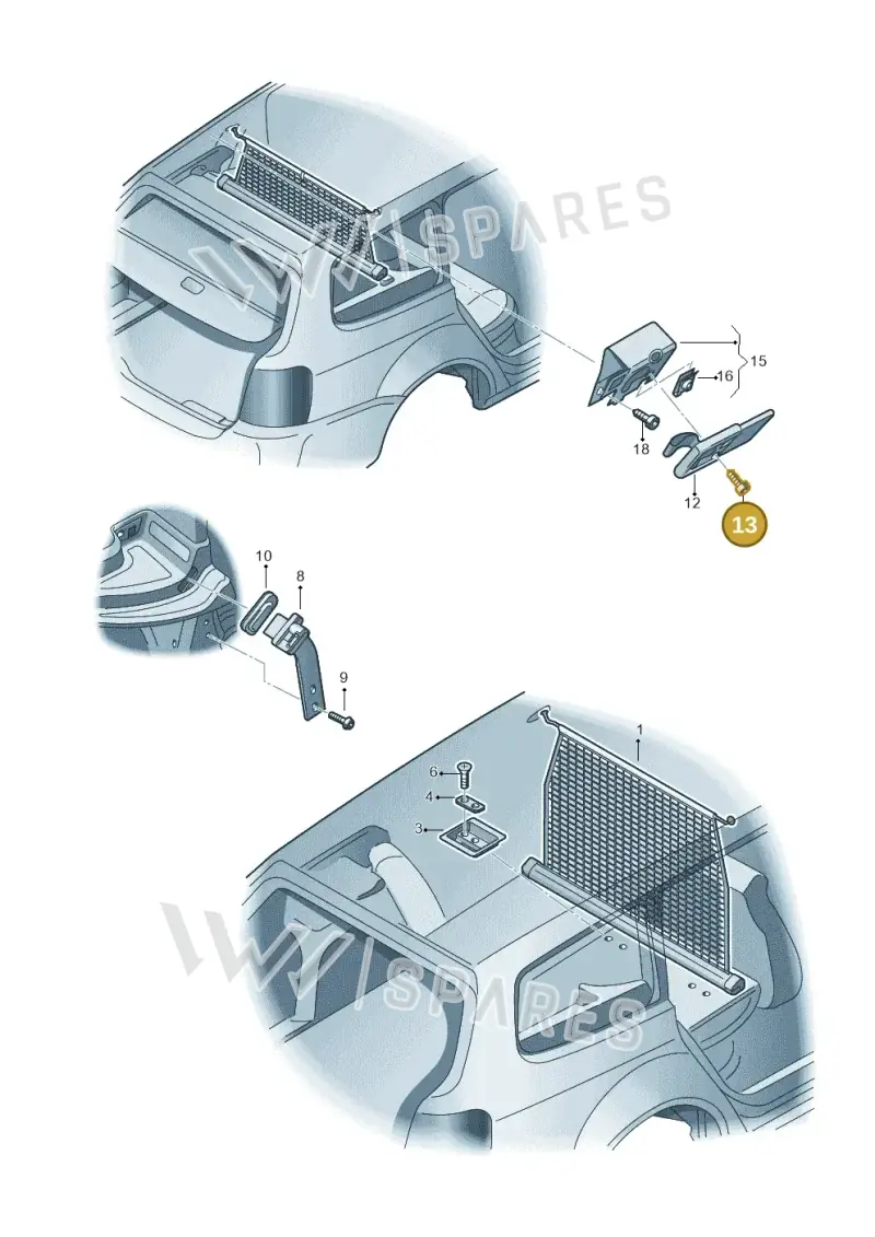 N90842903 — Volkswagen Golf estate (2009-2013) diagram 460861500, position 13
