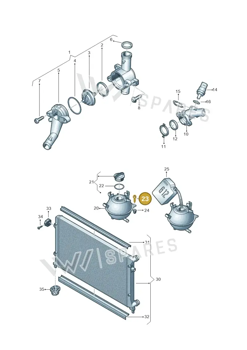 N90846602 — Volkswagen Golf (2011-2013) diagram 474121710, position 23
