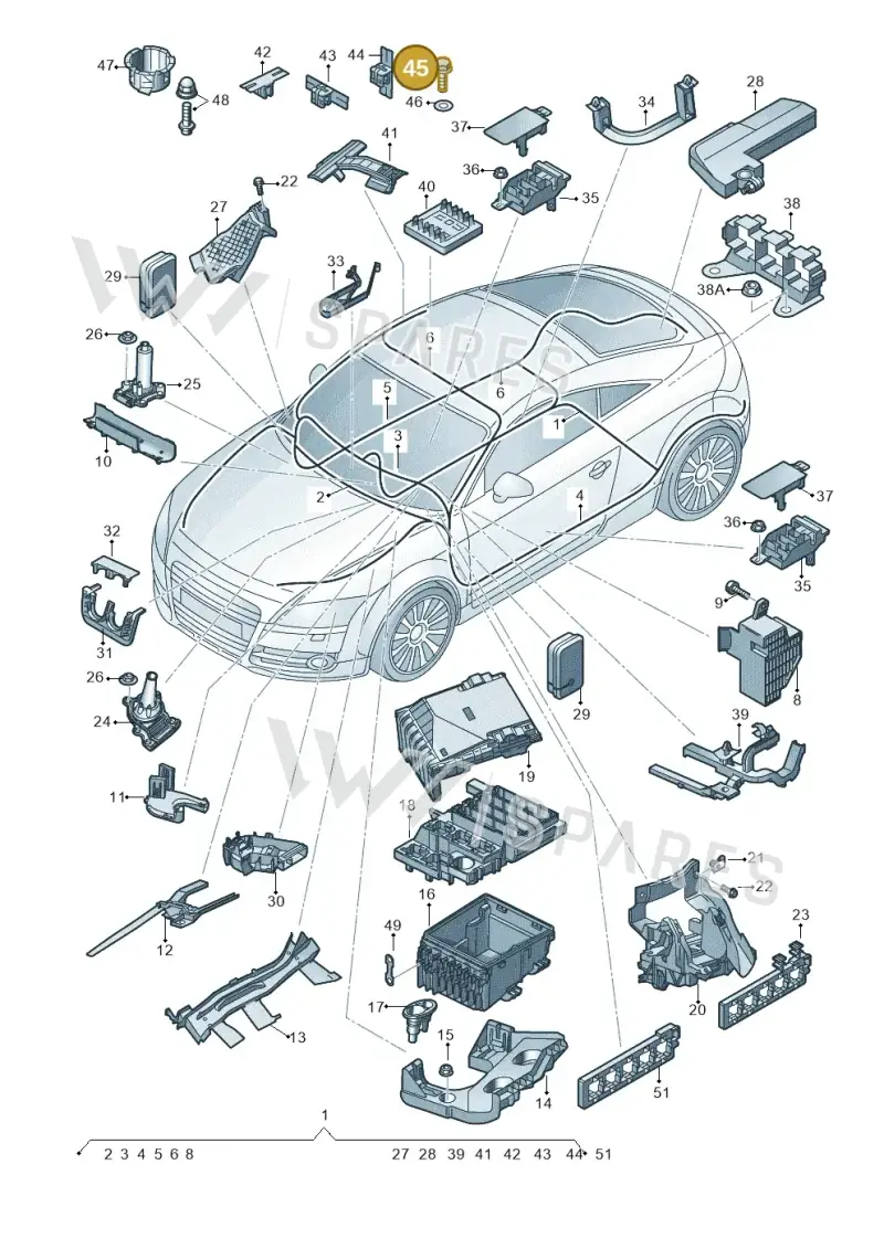 N90847903 — Audi TT Coupe/Roadster 08> (2007-) diagram 609971800, position 45