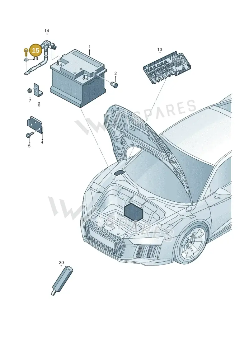 N90848003 — Audi R8 Spyder (2015-2024) diagram 872915000, position 15