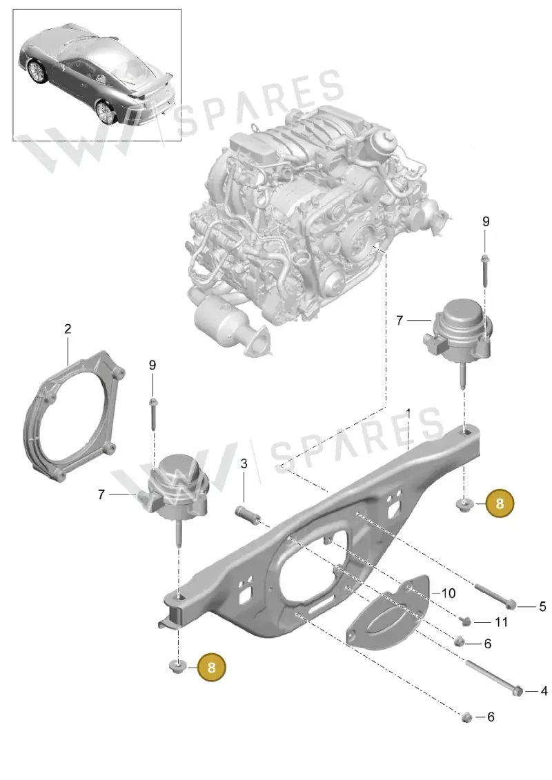 N90848405 — Porsche 911 (2013-2020) diagram p41109000, position 8