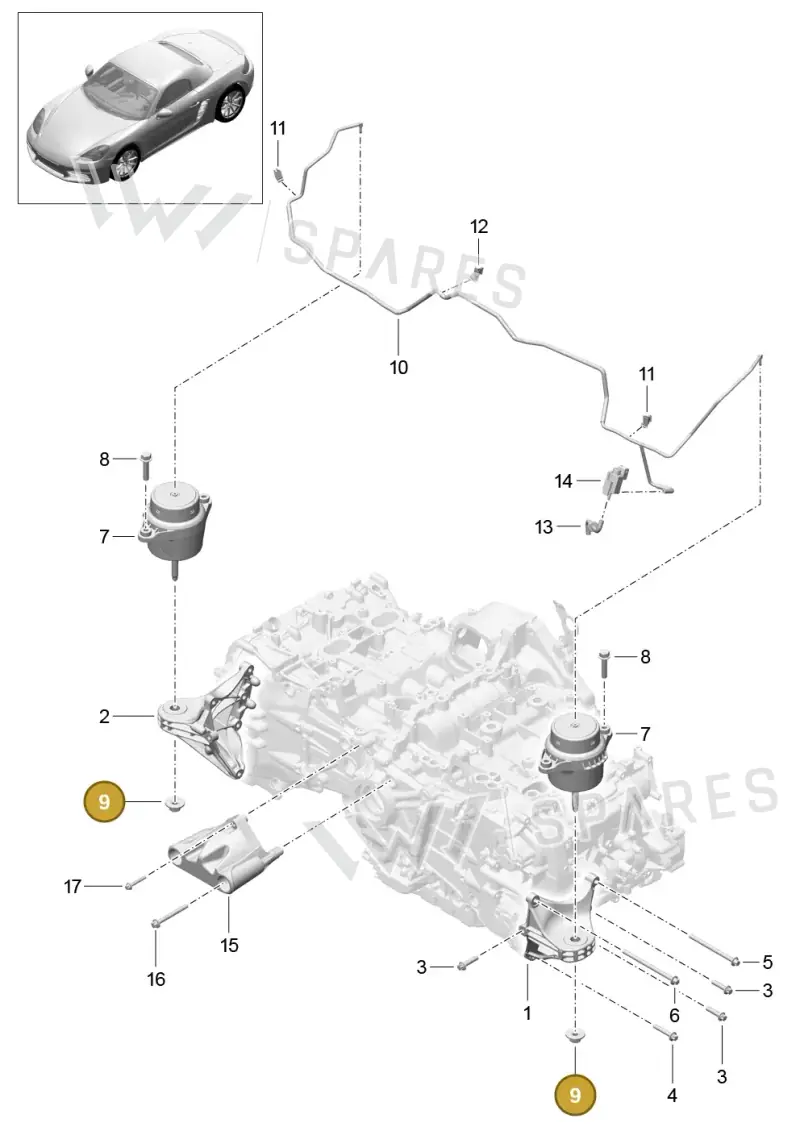 N90848405 — Porsche Boxster (2016-2019) diagram p48109000, position 9