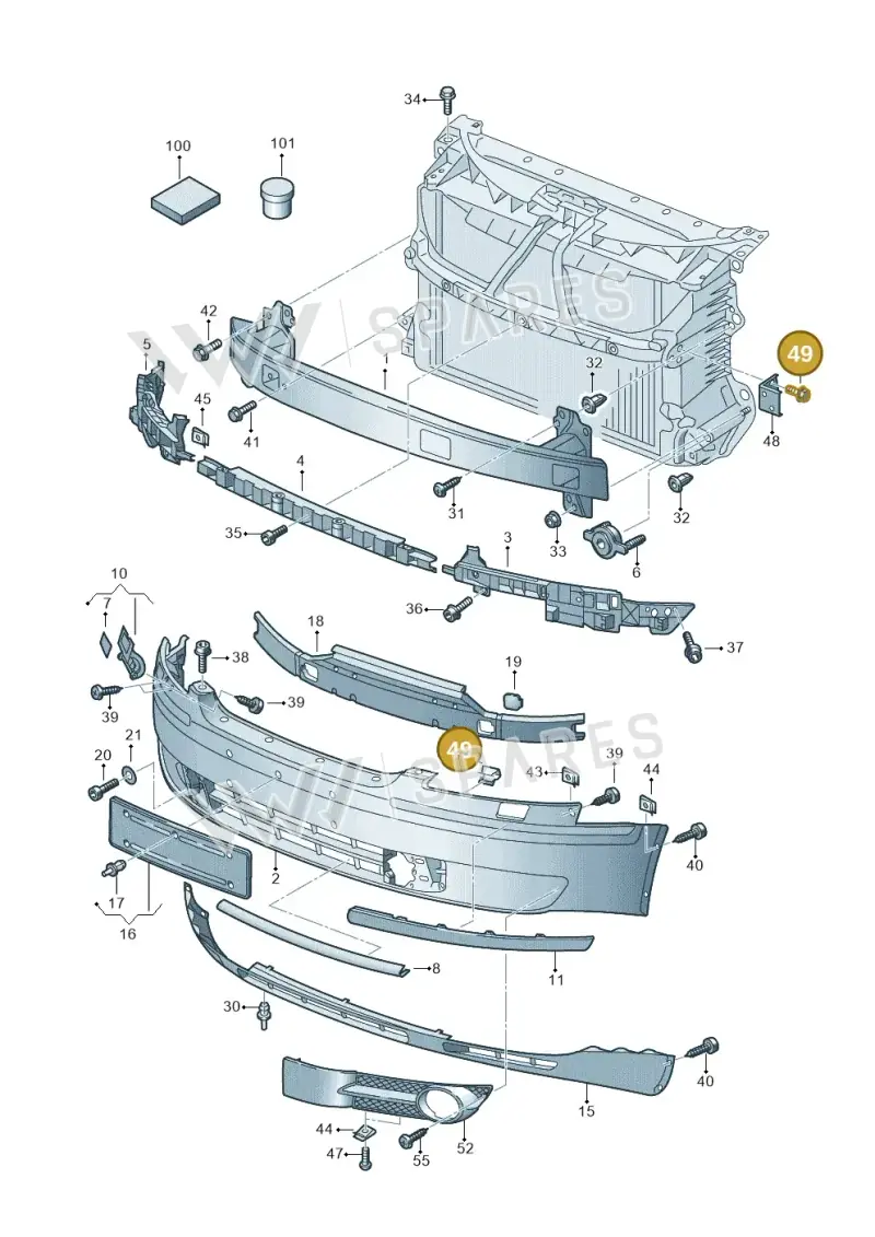 N90850701 — Volkswagen Phaeton 4motion (2008-2010) diagram 631807000, position 49