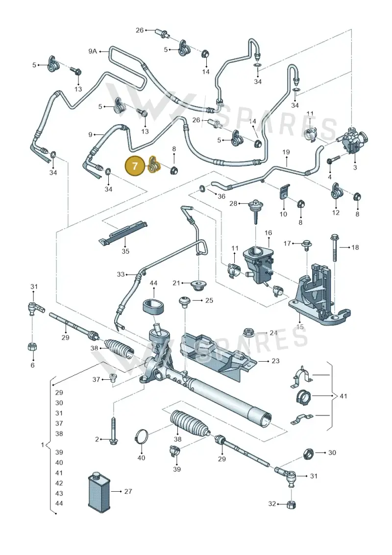 N90851001 — Volkswagen Jetta (2010-2014) diagram 692422100, position 7