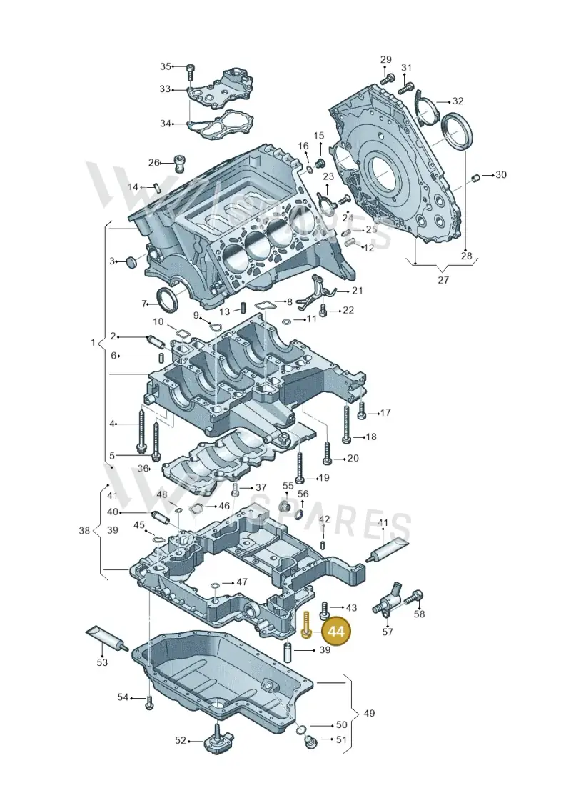 N90853903 — Volkswagen Touareg BlueMotion (2014-2018) diagram 478103120, position 44