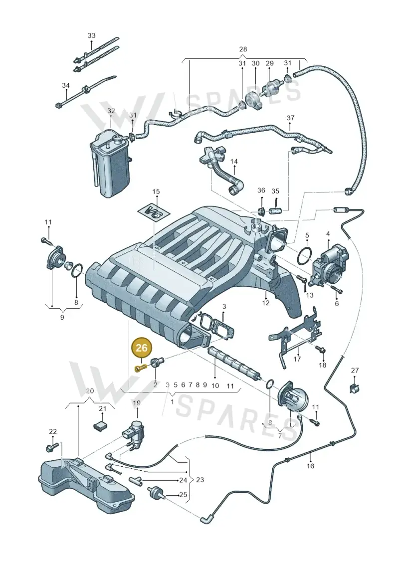 N90871602 — Volkswagen EOS 2.0 (2008-2010) diagram 474133800, position 26