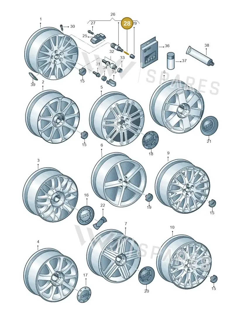 N90873301 — Audi A4/S4 Cabrio./qu. 07> (2006-) diagram 492601700, position 28