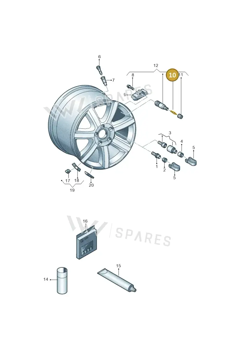 N90873301 — Audi A8 (2013-2018) diagram 618601200, position 10