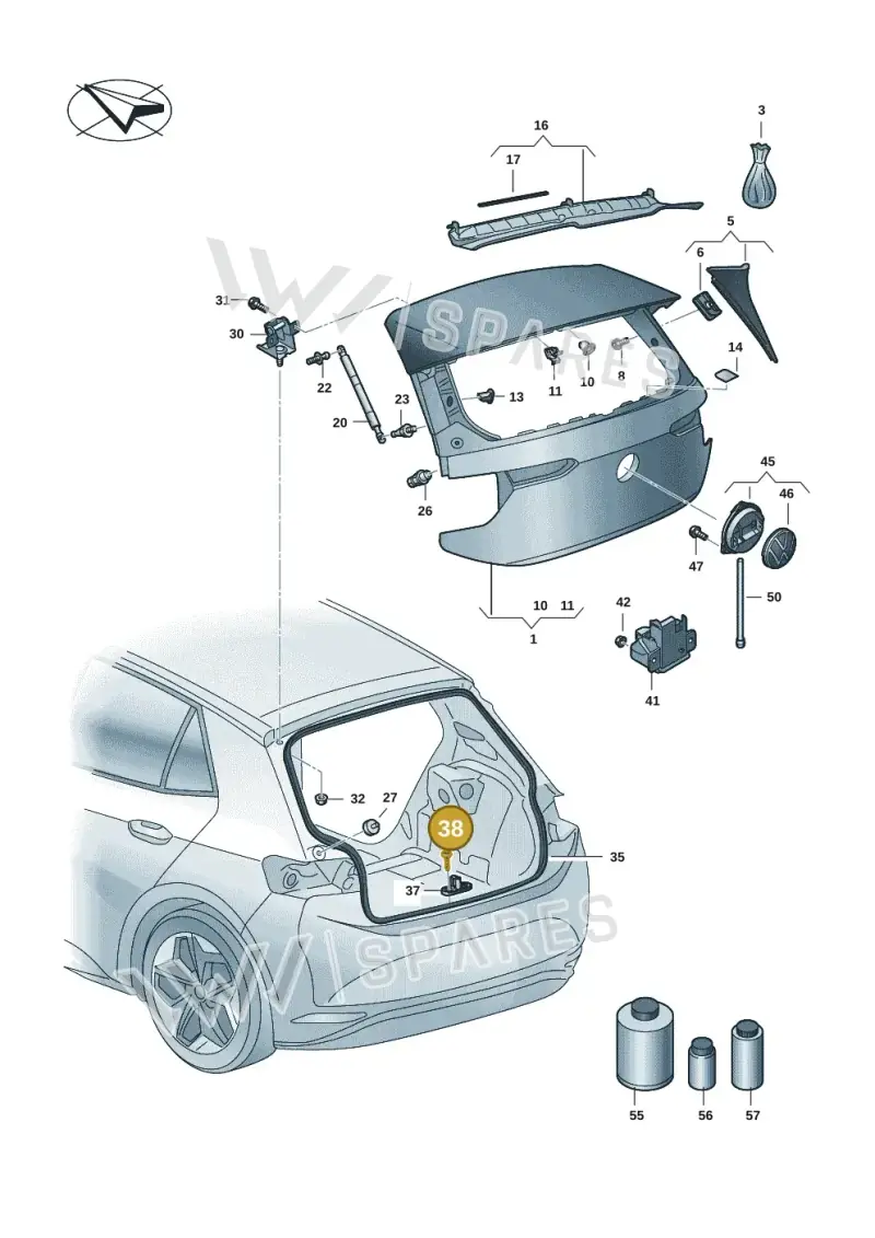 N90874703 — Volkswagen ID.3 Pro (2019-2024) diagram 10a827000, position 38