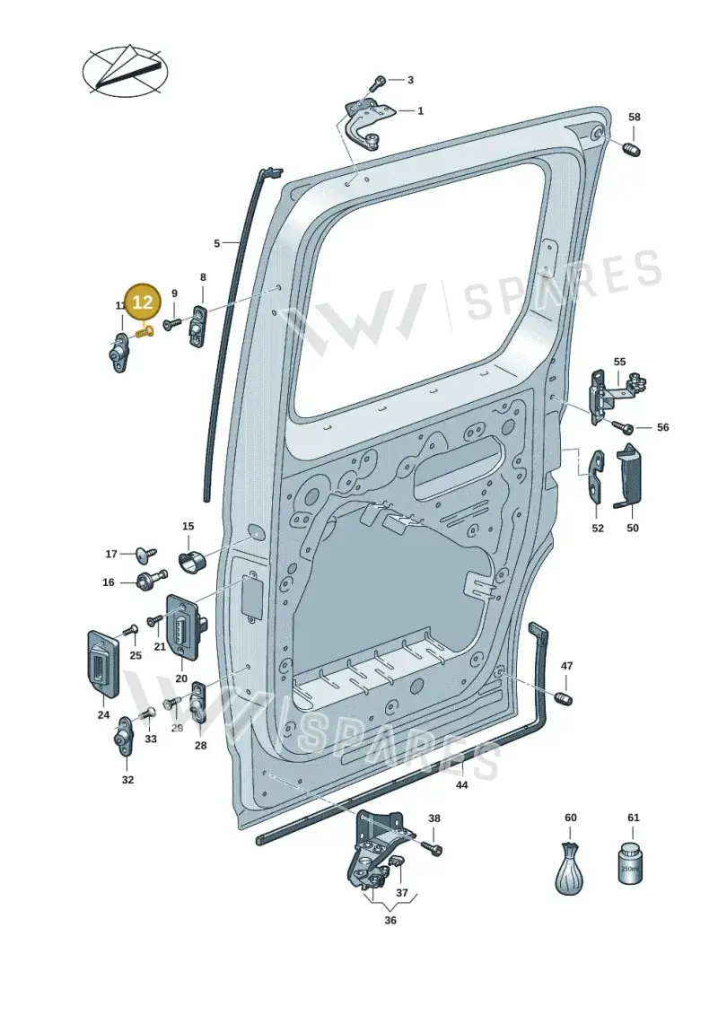 N90874703 — Volkswagen Caddy Maxi Kombi (2020-2024) diagram 2ka843200, position 12