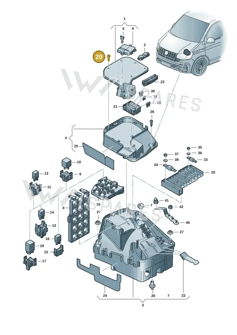N90877702 — Volkswagen Transport. multivan (2019-2024) diagram 7ep937020, position 29