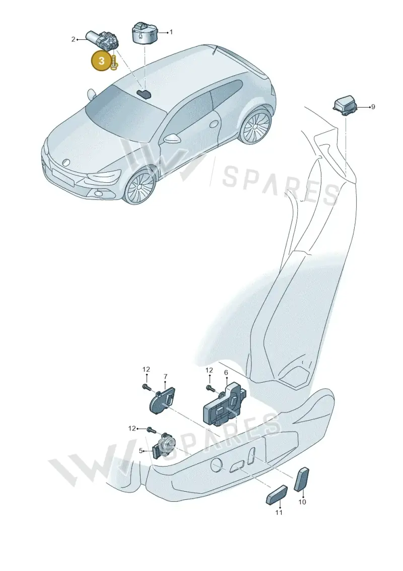 N90884801 — Volkswagen Scirocco 2.0 (2014-2017) diagram 786959050, position 3
