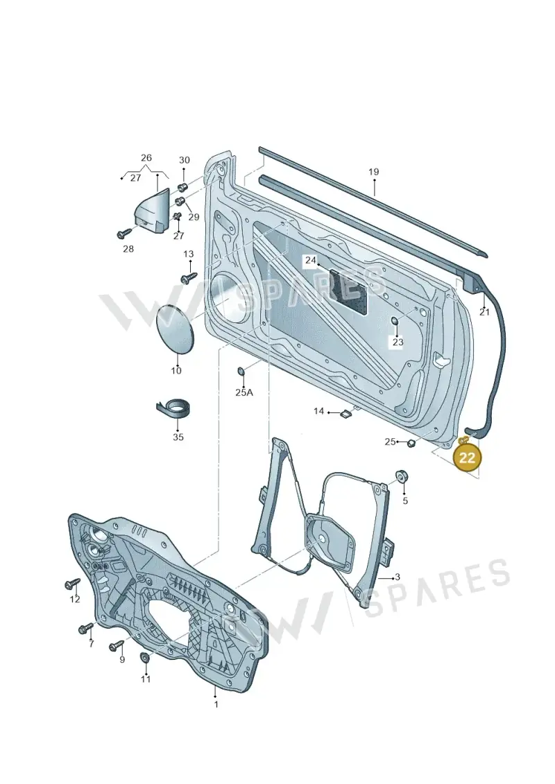 N90889901 — Volkswagen Scirocco 2.0 (2014-2017) diagram 651837600, position 22