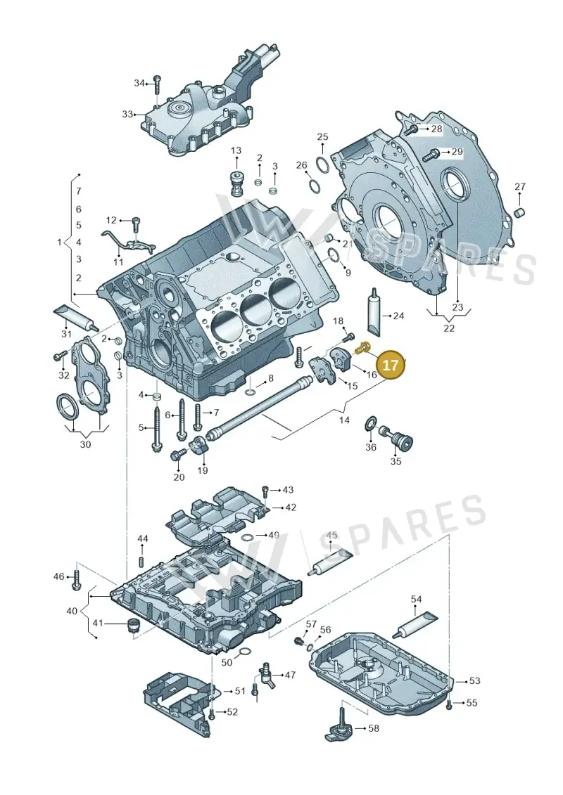N90893202 — Volkswagen Touareg BlueMotion (2014-2018) diagram 693103050, position 17