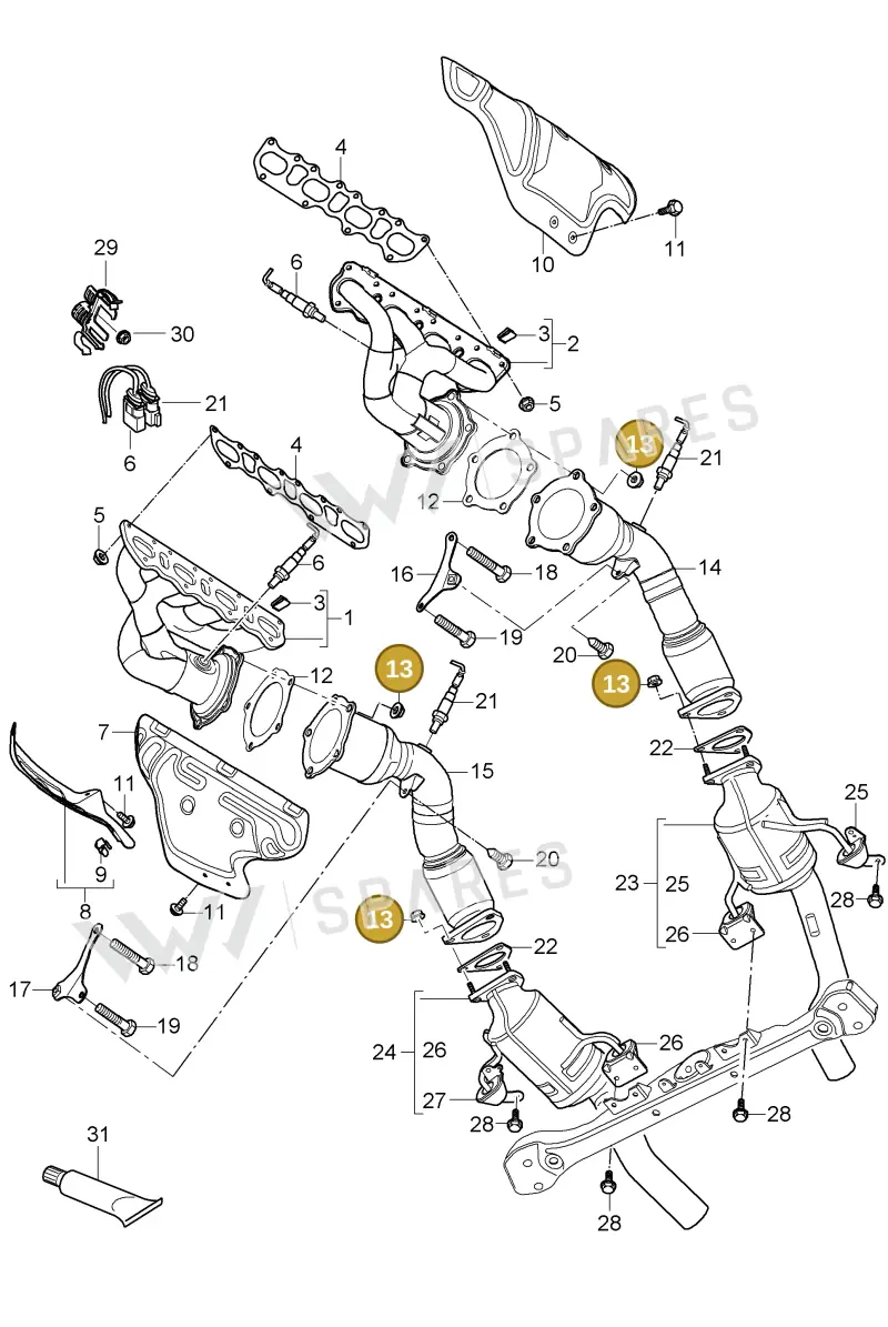 N90894602 — Porsche Cayenne (2007-2010) diagram p31202000, position 13