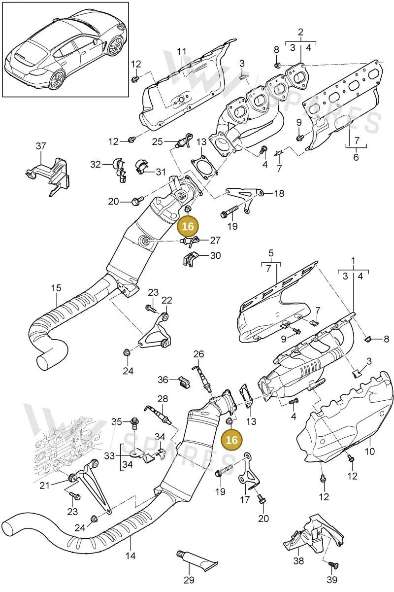 N90894602 — Porsche Panamera (2009-2016) diagram p35202000, position 16