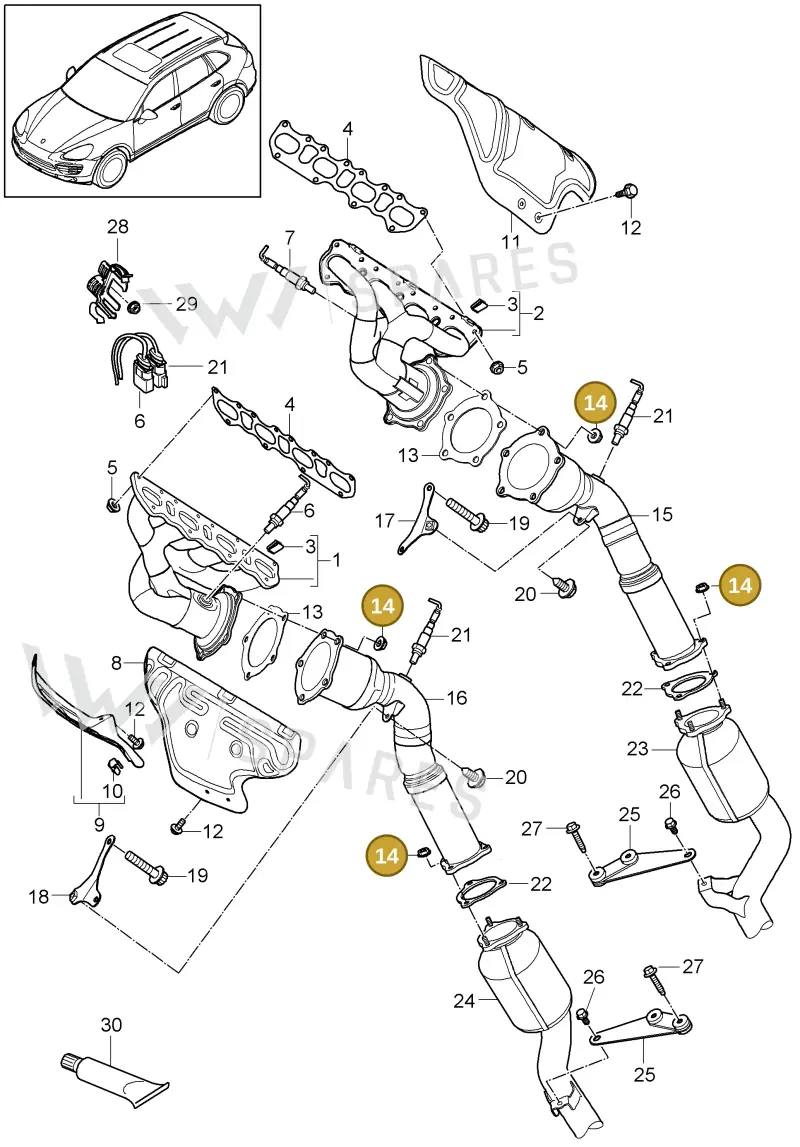 N90894602 — Porsche Cayenne (2010-2018) diagram p37202000, position 14