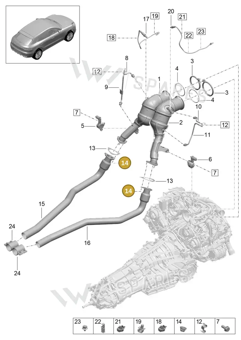 N90894602 — Porsche Macan (2018-2022) diagram p52000130, position 14
