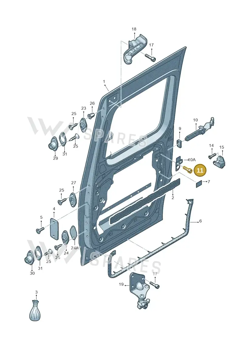 N90896703 — Volkswagen Caddy Maxi Kombi (2010-2015) diagram 443843000, position 11