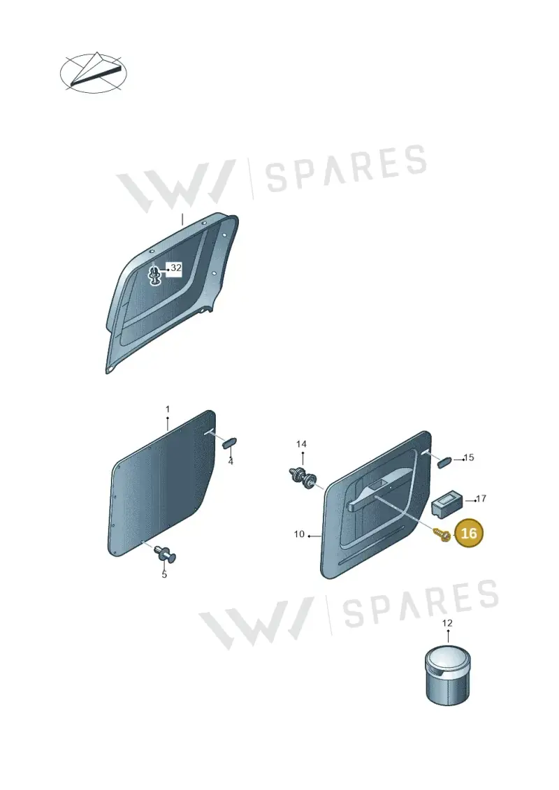 N90896703 — Volkswagen Caddy (2015-2020) diagram 443867200, position 16