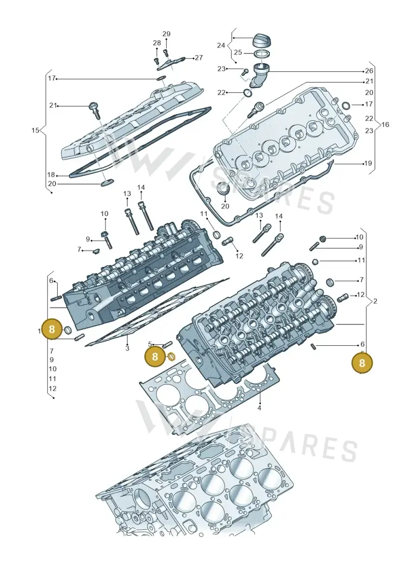 N90898202 — Volkswagen Phaeton 4motion (2010-2016) diagram 258103600, position 8