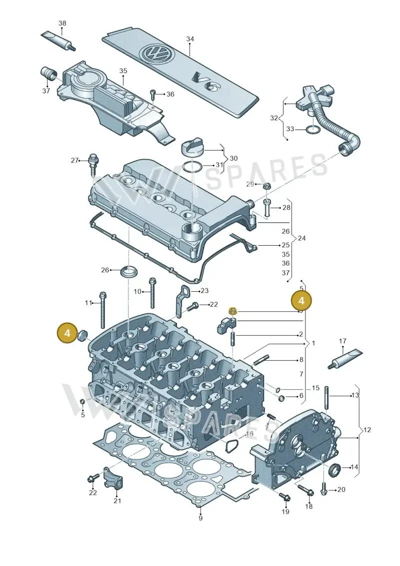 N90898202 — Volkswagen EOS 2.0 (2008-2010) diagram 665103070, position 4