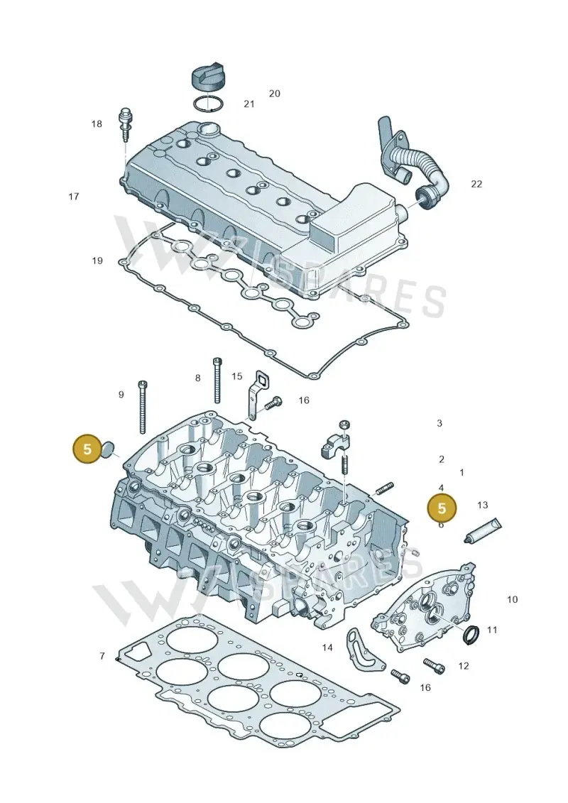 N90898202 — Volkswagen Touareg BlueMotion (2014-2018) diagram 460103650, position 5