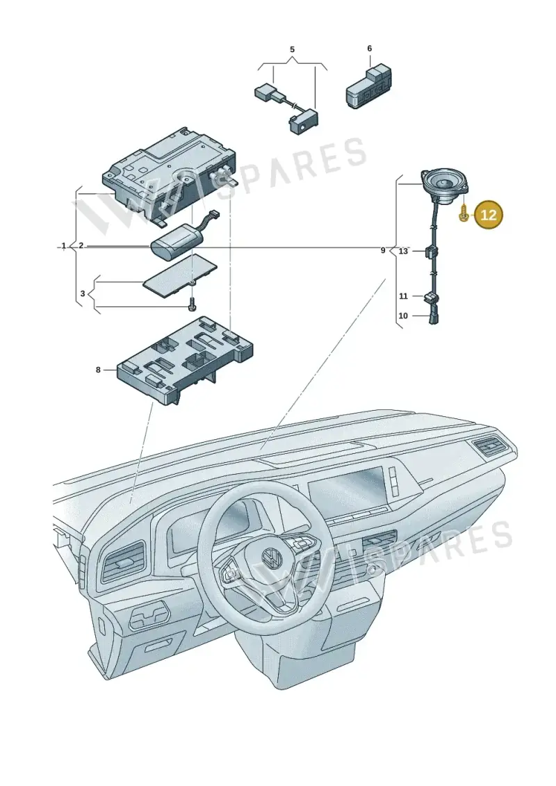 N90905902 — Volkswagen Multivan (2021-) diagram 7t0035600, position 12