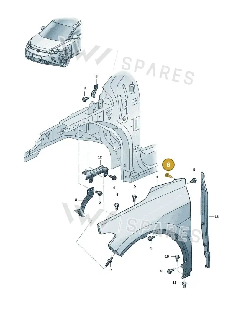 N90910102 — Volkswagen ID.4 Pro (2020-2023) diagram 11a821000, position 6