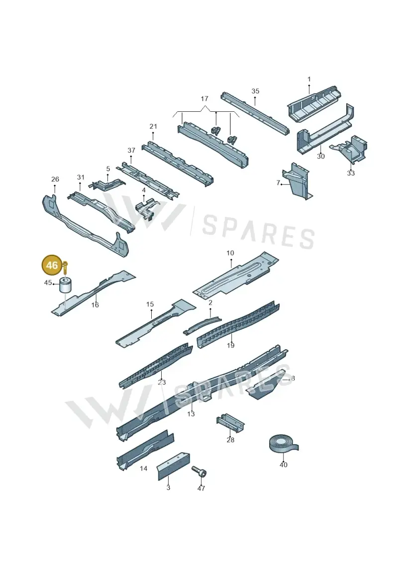 N90914502 — Volkswagen Transp. caravelle (2011-2015) diagram 410803400, position 46