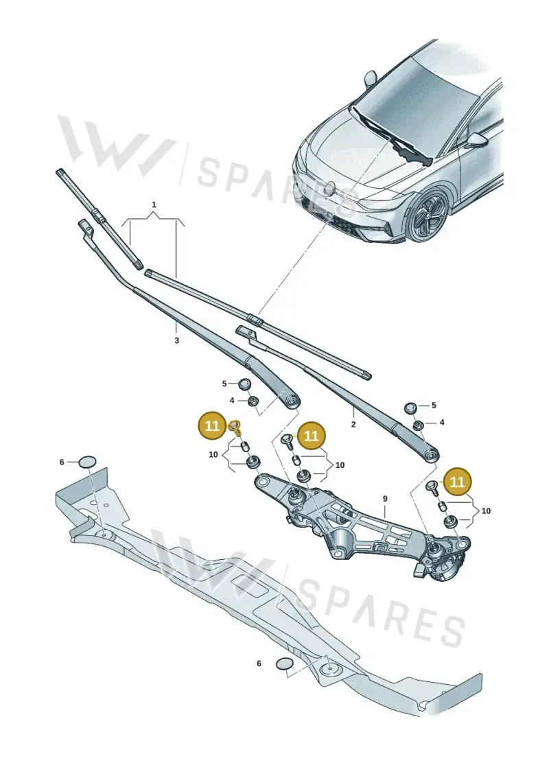 N90928702 — Volkswagen ID.7 Limousine Pro (2023-) diagram 14b955000, position 11