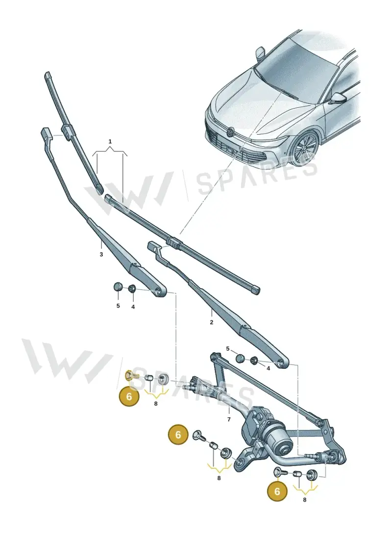 N90928702 — Volkswagen Passat estate (2023-) diagram 3j0955000, position 6