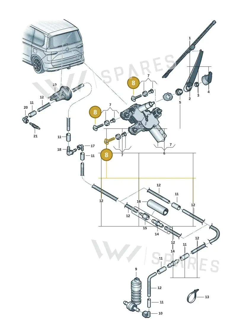 N90928702 — Volkswagen Multivan (2021-) diagram 7t0955300, position 8