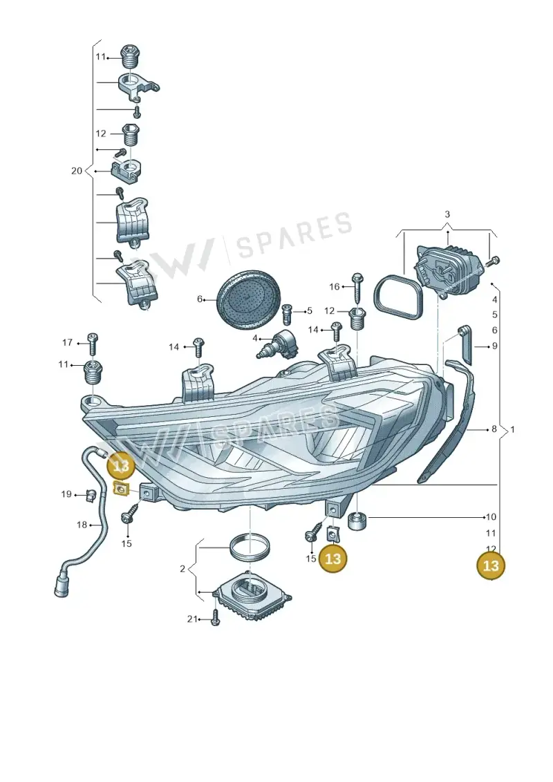 N90931301 — Audi A1 Sportback (2018-2025) diagram 592941050, position 13
