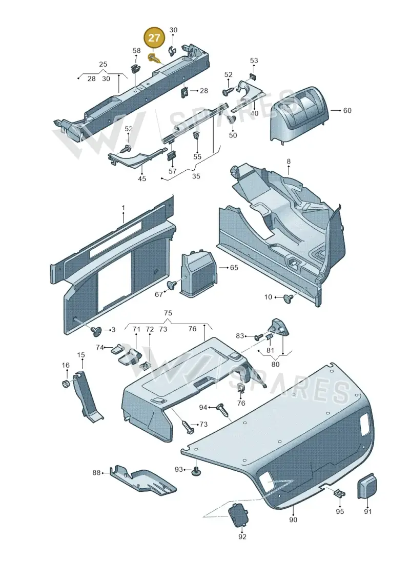 N90931401 — Volkswagen Eos BlueMotion (2010-2015) diagram 482867800, position 27