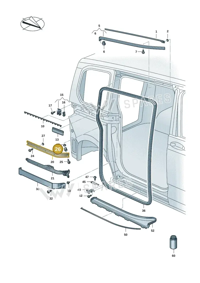 N90935003 — Volkswagen Multivan (2021-) diagram 7t0843400, position 26