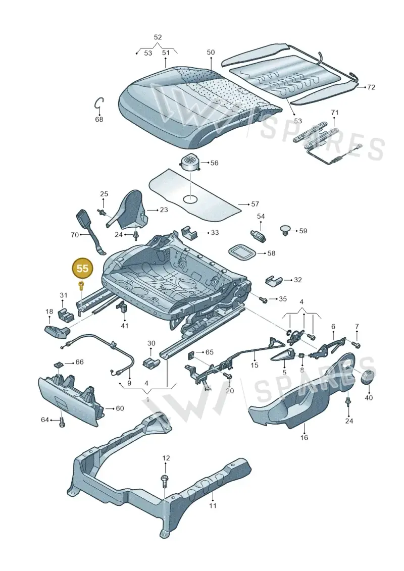 N90936901 — Volkswagen Touareg BlueMotion (2014-2018) diagram 693881000, position 55