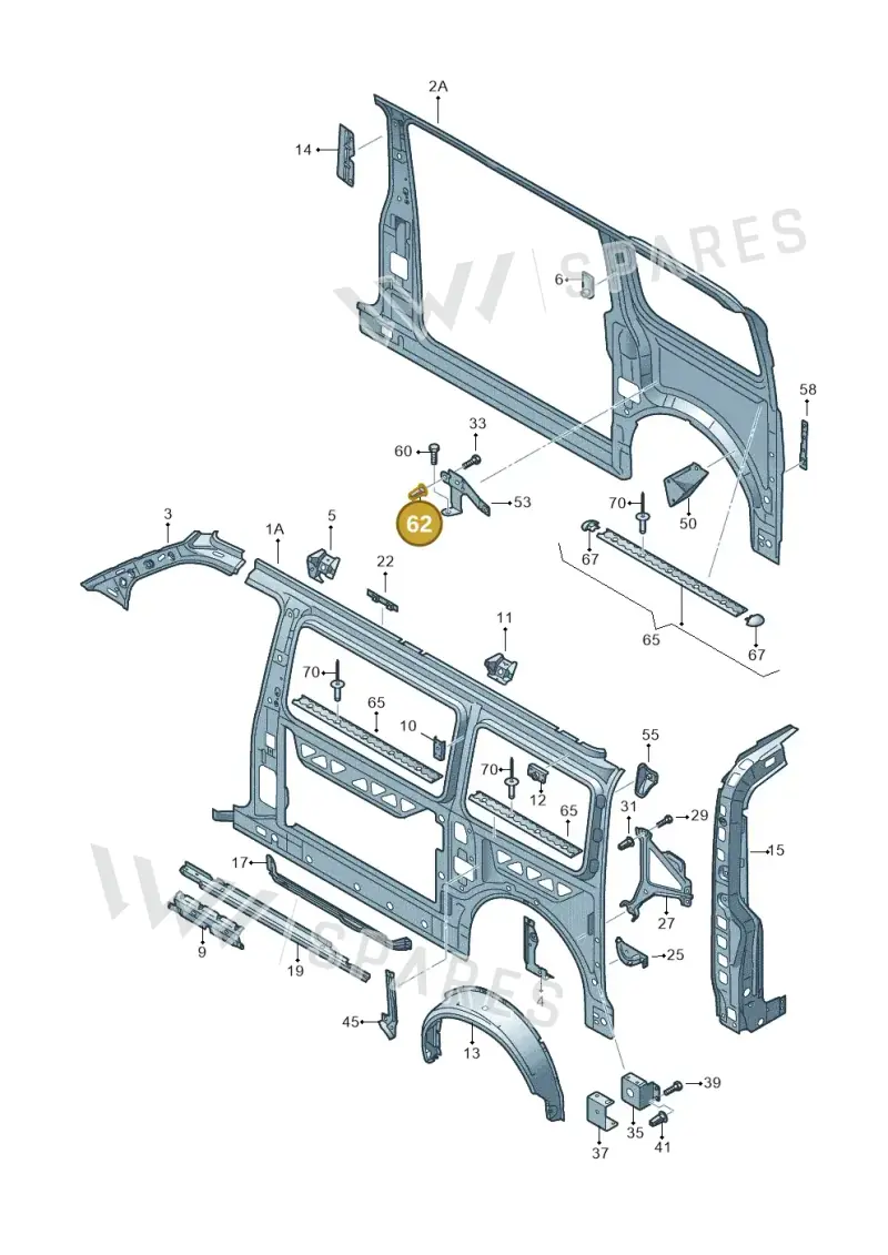 N90938701 — Volkswagen Transp. caravelle (2011-2015) diagram 410809000, position 62