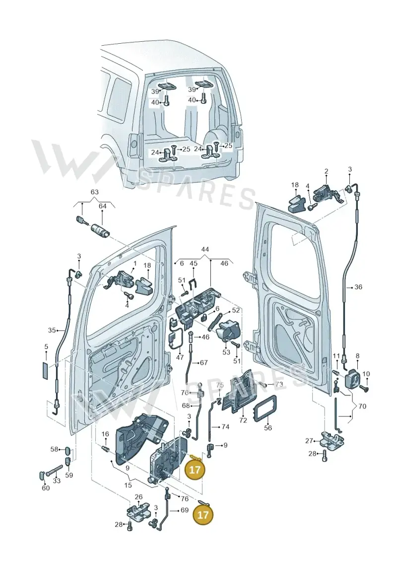 N90940001 — Volkswagen Caddy kombi (2015-2020) diagram 443827650, position 17