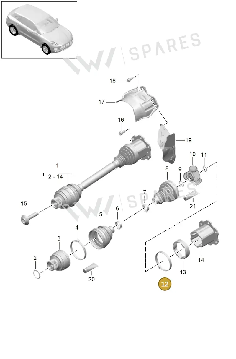 N90941101 — Porsche Macan (2013-2018) diagram p44401025, position 12