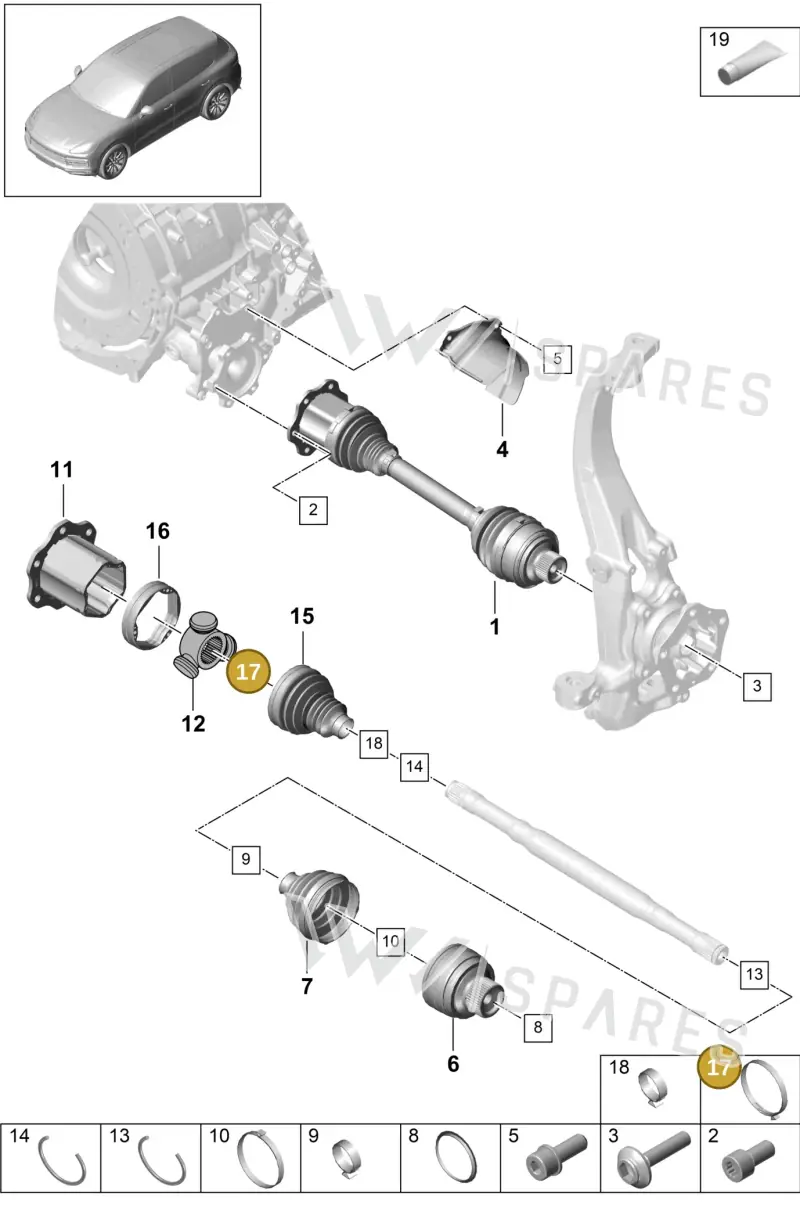 N90941101 — Porsche Cayenne (2017-2023) diagram p51401030, position 17