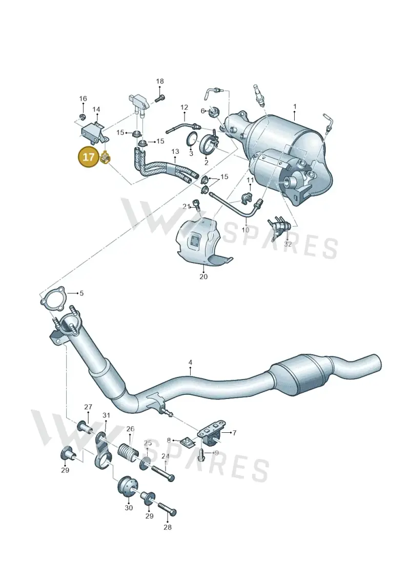 N90943501 — Volkswagen Touareg (2017-2023) diagram 439253060, position 17
