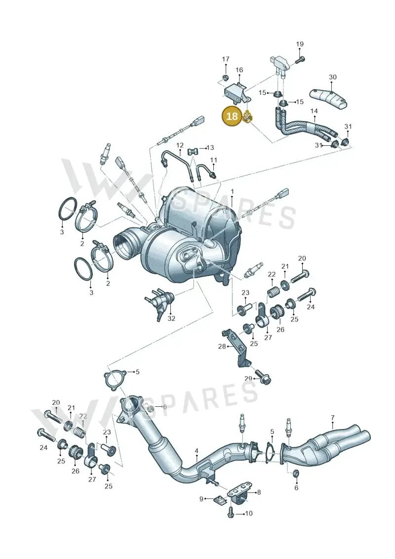 N90943501 — Volkswagen Touareg (2017-2023) diagram 439253070, position 18