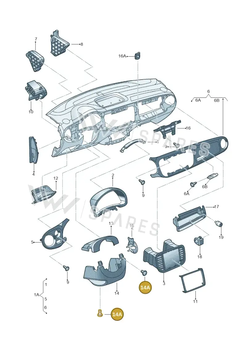 N90944603 — Volkswagen Beetle (2016-2019) diagram 715857100, position 14A
