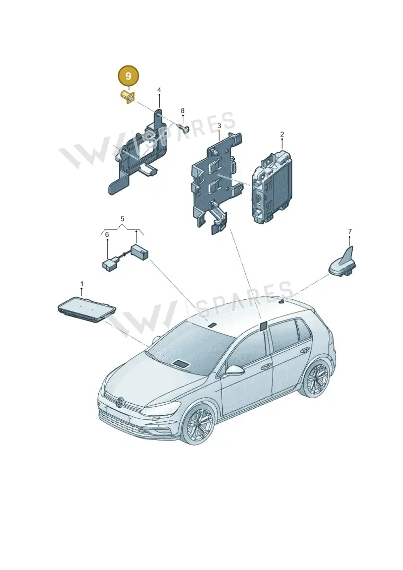 N90946001 — Volkswagen Golf 2.0 (2016-2020) diagram 827035500, position 9