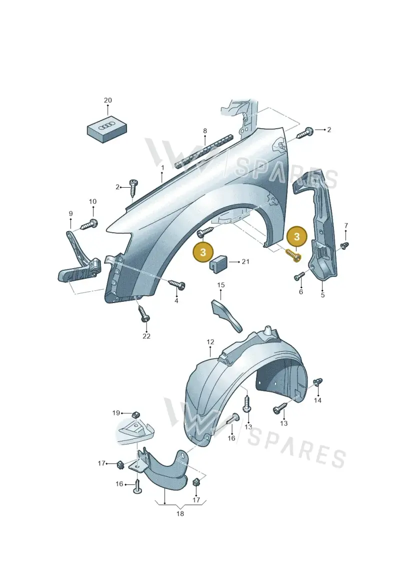 N90949302 — SEAT Exeo ST Reference (2008-2011) diagram 249821100, position 3