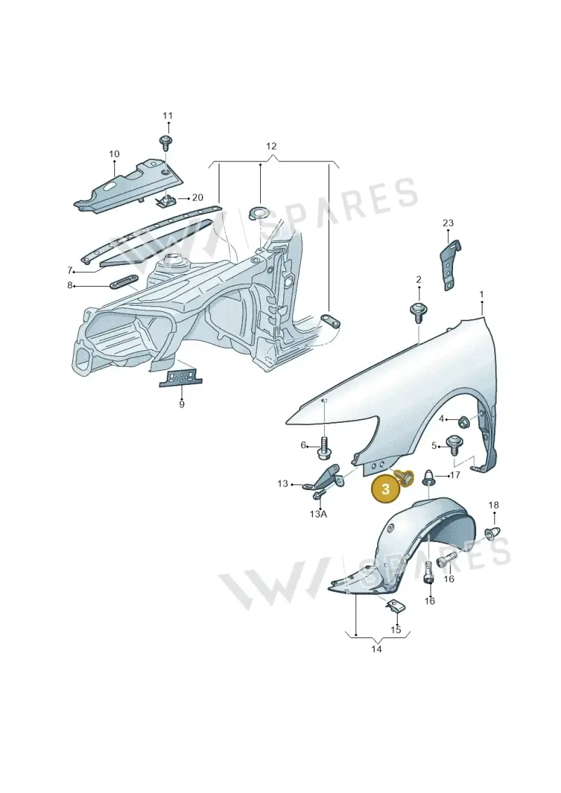 N90949302 — Volkswagen PHAETON                08> (2007-) diagram 258821100, position 3